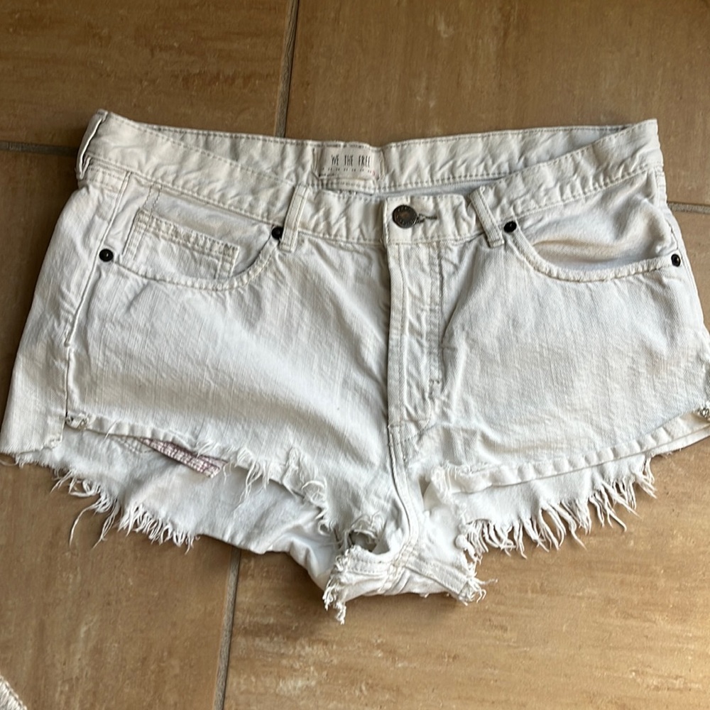 We the free, free people, white cut off jean shorts, size 31, summer ready!